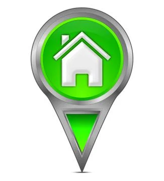 Map pointer with home symbol Stock Photos