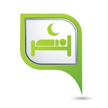 Map pointer with hotel icon Stock Illustration