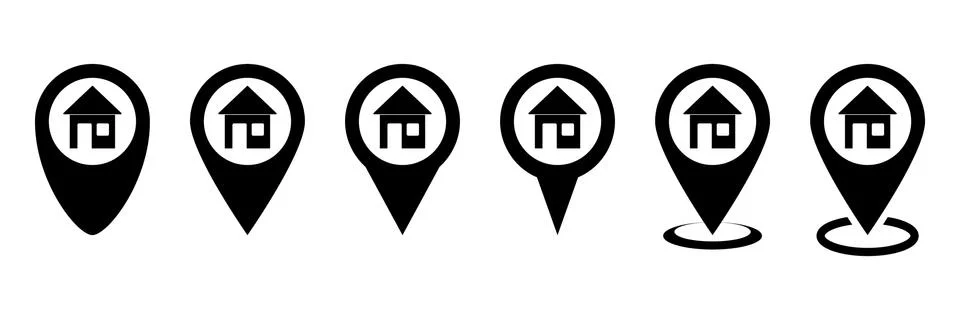 Map pointer house icon Stock Illustration