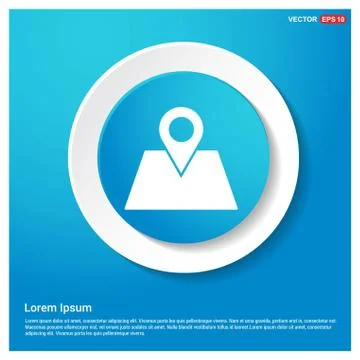 Map with pointer icon  Abstract Blue Web Sticker Button Stock Illustration