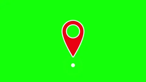 Map pointer icon animation looping on green screen Stock-Footage 297656331