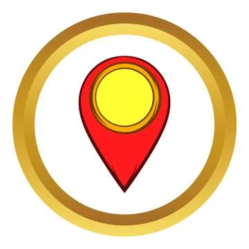 Map pointer icon, cartoon style Stock Illustration
