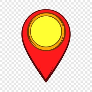 Map pointer icon in cartoon style Stock Illustration
