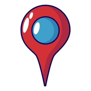 Map pointer icon, cartoon style Stock Illustration
