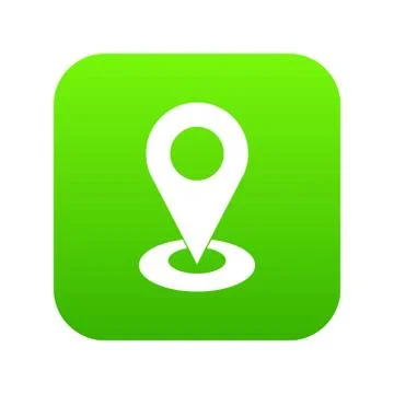 Map pointer icon digital green Stock Illustration