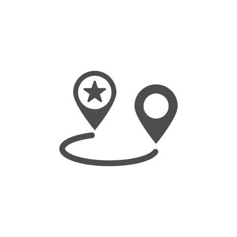 Map pointer icon flat design template illustration Stock Illustration