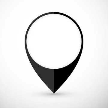 Map pointer icon in flat style with shaddow. Navigator symbol isolated on gra Stock Illustration