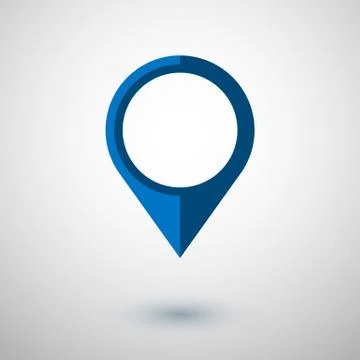 Map pointer icon in flat style. Navigator symbol isolated on white background Stock Illustration