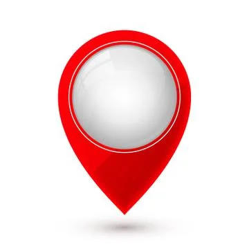 Map pointer icon in flat style with shaddow. Navigator symbol isolated on whi Stock Illustration