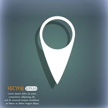 Map pointer icon. GPS location symbol. On the blue-green abstract background  イラスト素材