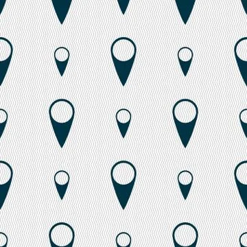 Map pointer icon. GPS location symbol. Seamless abstract background with geom イラスト素材