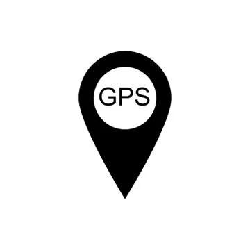 Map pointer icon. GPS location symbol. Flat design. Black on white background Stock Illustration