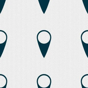 Map pointer icon. GPS location symbol. Seamless abstract background with geometr イラスト素材