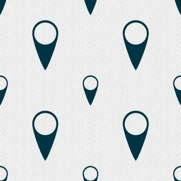 Map pointer icon. GPS location symbol. Seamless abstract background with geometr Illustrazione stock
