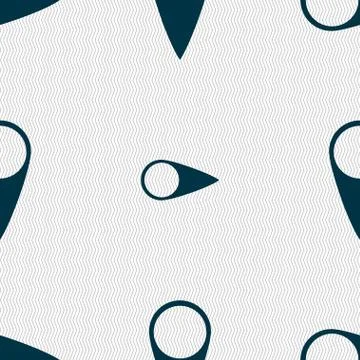 Map pointer icon. GPS location symbol. Seamless abstract background with geometr Stock Illustration