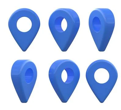 Map pointer icon. GPS location symbol. Pointer blue pin marker for travel place Stock Illustration