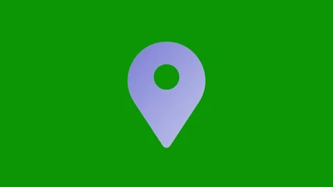 Map pointer icon green background blue pin green screen animated chromakey Video stock 314066996