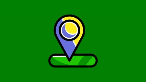 Map pointer icon green background pin green screen animated chromakey background Video stock 314067258
