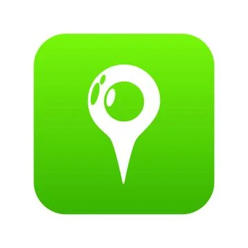 Map pointer icon green vector Stock Illustration