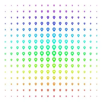 Map Pointer Icon halftone Spectral grid Illustrazione stock