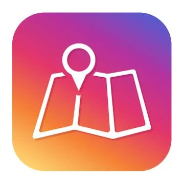 Map pointer icon with hipster button. Marker button. Location symbol. Stock Illustration