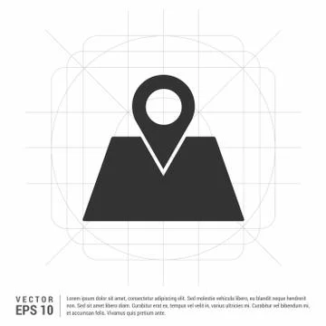 Map with pointer icon Stock Illustration