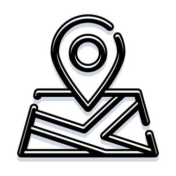 Map pointer icon indicating geographical position or address 库存插图