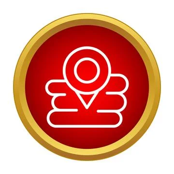 Map pointer icon for location and navigation Stock Illustration
