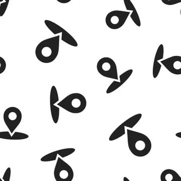 Map pointer icon seamless pattern background. Business concept vector illustr Stock Illustration