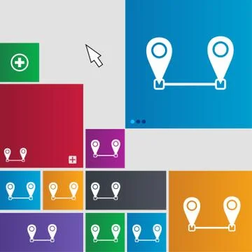 Map pointer icon sign. Metro style buttons. Modern interface website buttons wit Stock Illustration