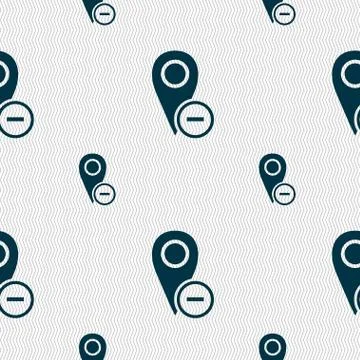 Map pointer icon sign. Seamless pattern with geometric texture. Vector Illustrazione stock