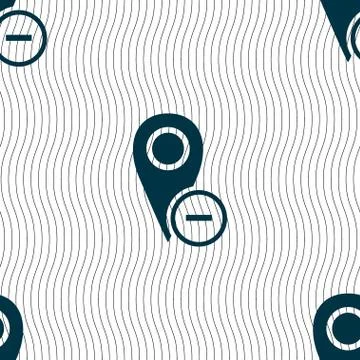 Map pointer icon sign. Seamless pattern with geometric texture. Vector Illustrazione stock