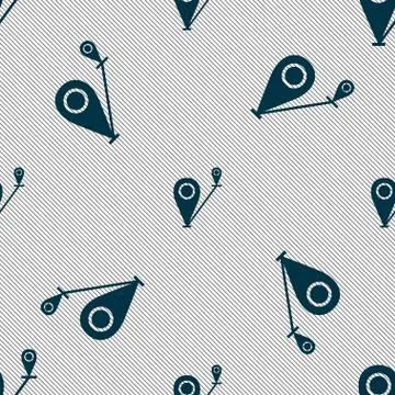 Map pointer icon sign. Seamless pattern with geometric texture. Vector イラスト素材