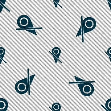 Map pointer icon sign. Seamless pattern with geometric texture. Vector Illustrazione stock