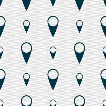 Map pointer icon sign. Seamless abstract background with geometric shapes. Ve イラスト素材