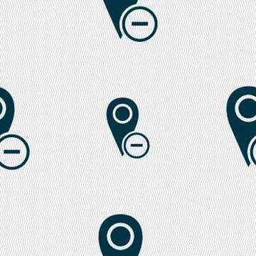 Map pointer icon sign. Seamless abstract background with geometric shapes. Ve イラスト素材