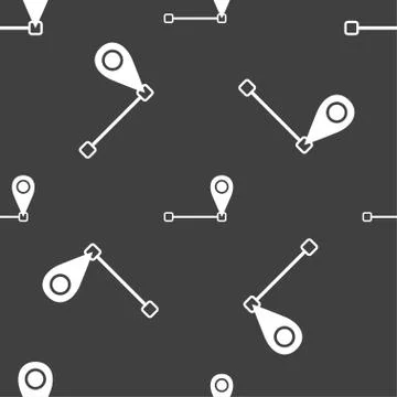 Map pointer icon sign. Seamless pattern on a gray background. Vector Illustrazione stock