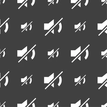 Map pointer icon sign. Seamless pattern on a gray background. Vector Stock Illustration