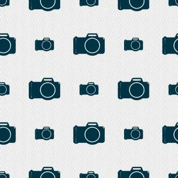 Map pointer icon sign. Seamless abstract background with geometric shapes. Stock Illustration