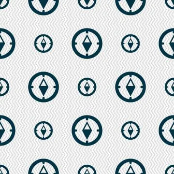 Map pointer icon sign. Seamless abstract background with geometric shapes. Illustrazione stock