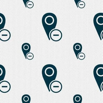 Map pointer icon sign. Seamless pattern with geometric texture. イラスト素材