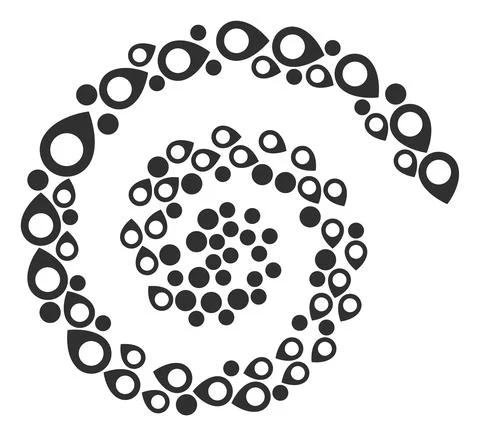 Map Pointer Icon Spiral Centrifugal Collage Stock Illustration