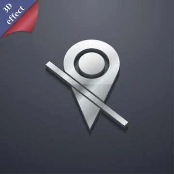 Map pointer icon symbol. 3D style. Trendy, modern design with space for your tex Stock Illustration