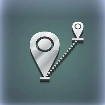 Map pointer icon symbol. 3D style. Trendy, modern design with space for your tex Stock Illustration