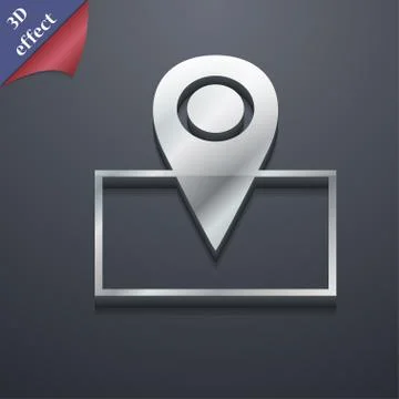 Map pointer icon symbol. 3D style. Trendy, modern design with space for your tex Illustrazione stock