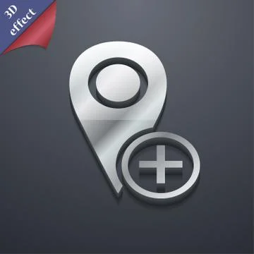 Map pointer icon symbol. 3D style. Trendy, modern design with space for your tex Stock Illustration