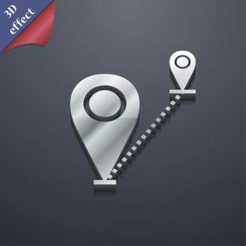 Map pointer icon symbol. 3D style. Trendy, modern design with space for your tex Stock Illustration