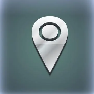 Map pointer icon symbol. 3D style. Trendy, modern design with space for your tex Illustrazione stock