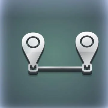 Map pointer icon symbol. 3D style. Trendy, modern design with space for your tex Illustrazione stock