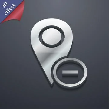 Map pointer icon symbol. 3D style. Trendy, modern design with space for your tex Stock Illustration